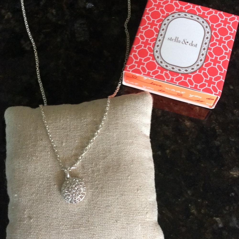 Stella and Dot Silver pave Necklace